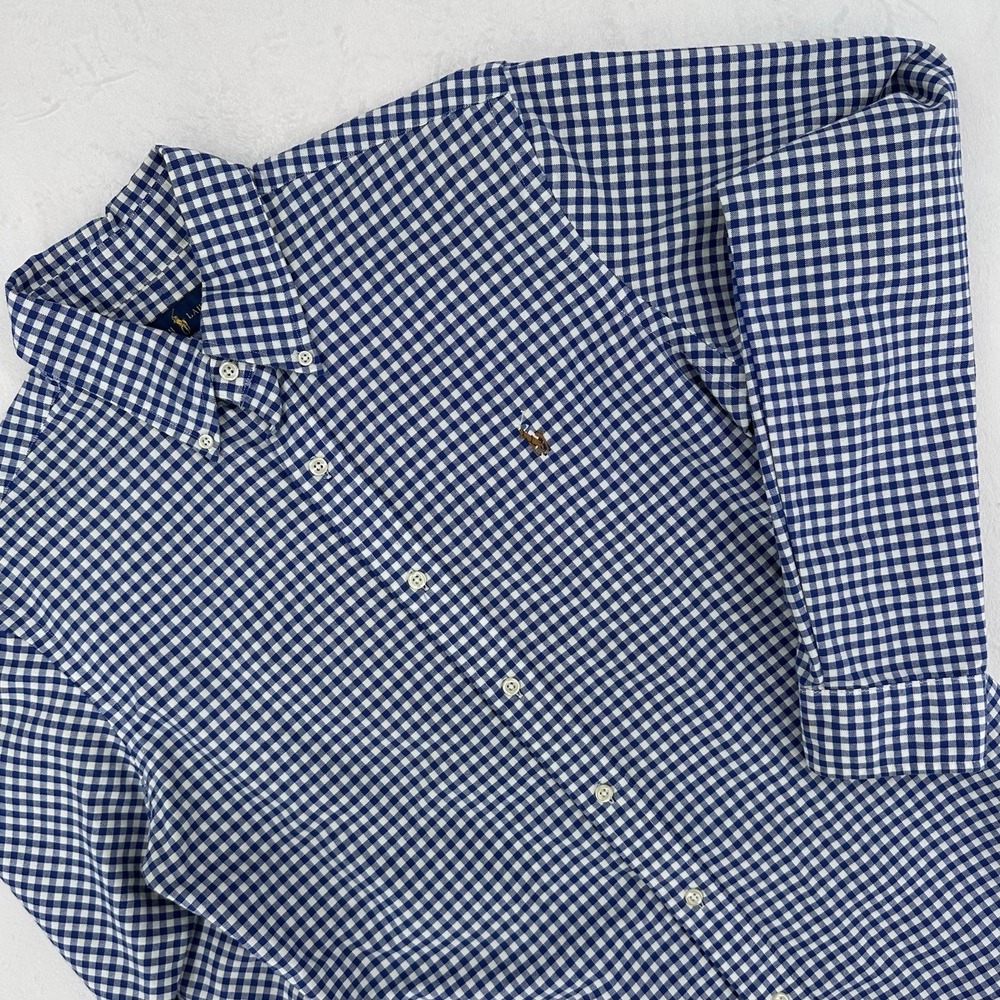 Polo by Ralph Lauren Blue and White Checkered Shirt